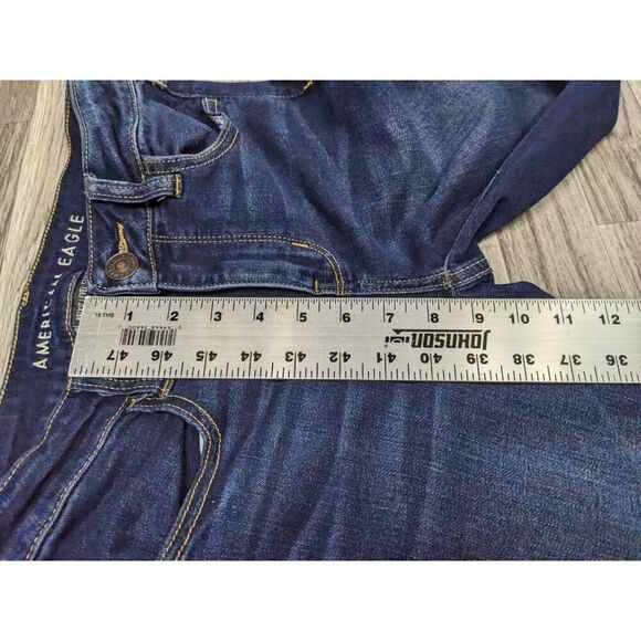 American Eagle Size 4 Regular Stretch Skinny Denim Blue Jeans Jeggings - Picture 12 of 13